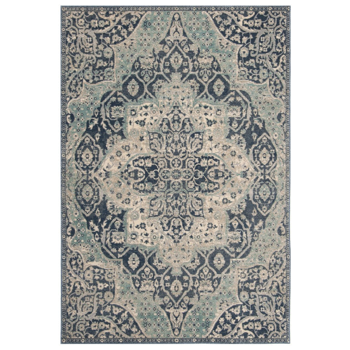 SAFAVIEH Merlot Collection MER313N Navy / Aqua Rug Image 1