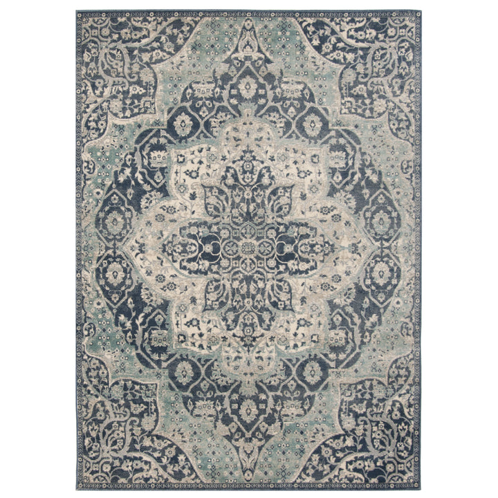 SAFAVIEH Merlot Collection MER313N Navy / Aqua Rug Image 9