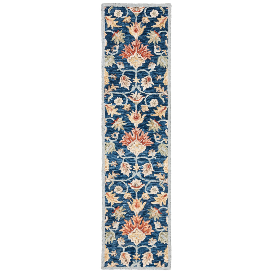 SAFAVIEH Metro MET104M Handmade Blue / Orange Rug Image 5