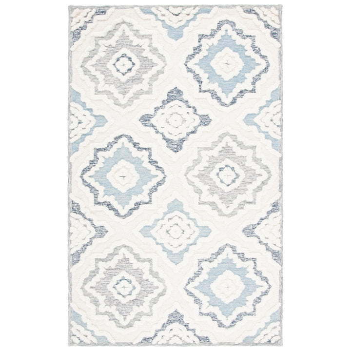 SAFAVIEH Metro MET111A Handmade Ivory / Light Blue Rug Image 1