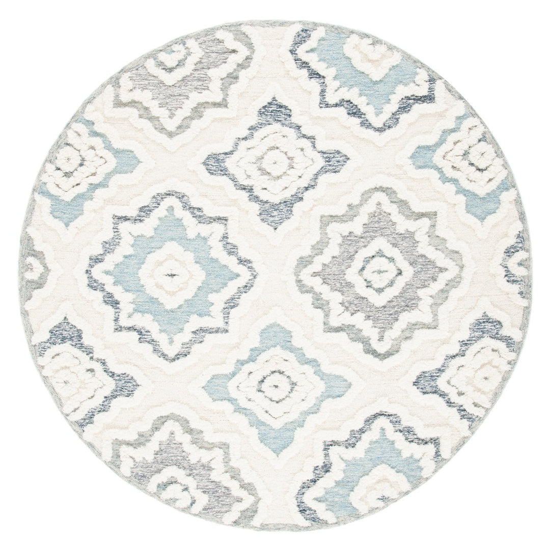 SAFAVIEH Metro MET111A Handmade Ivory / Light Blue Rug Image 4