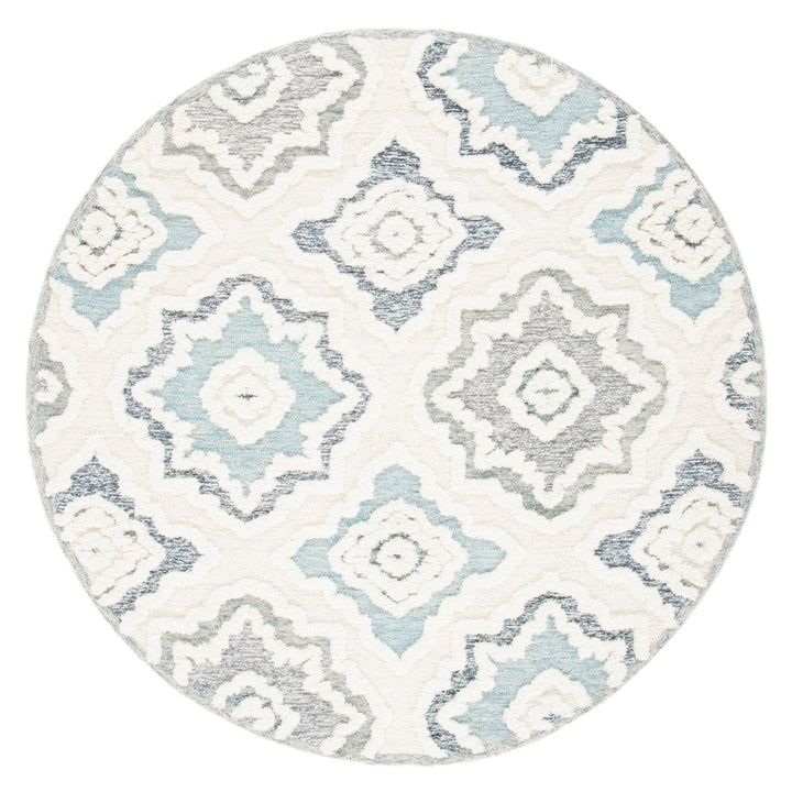 SAFAVIEH Metro MET111A Handmade Ivory / Light Blue Rug Image 4