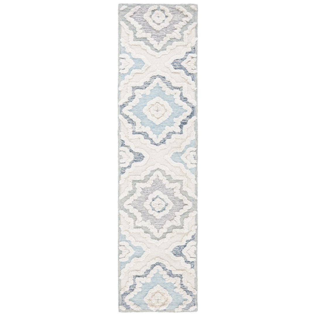 SAFAVIEH Metro MET111A Handmade Ivory / Light Blue Rug Image 1