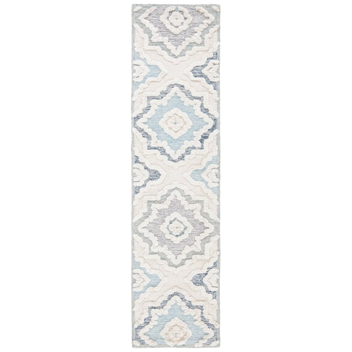 SAFAVIEH Metro MET111A Handmade Ivory / Light Blue Rug Image 1