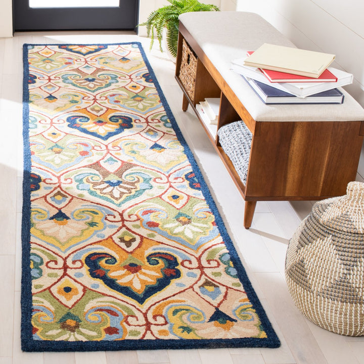 SAFAVIEH Metro MET114B Handmade Beige / Blue Rug Image 3