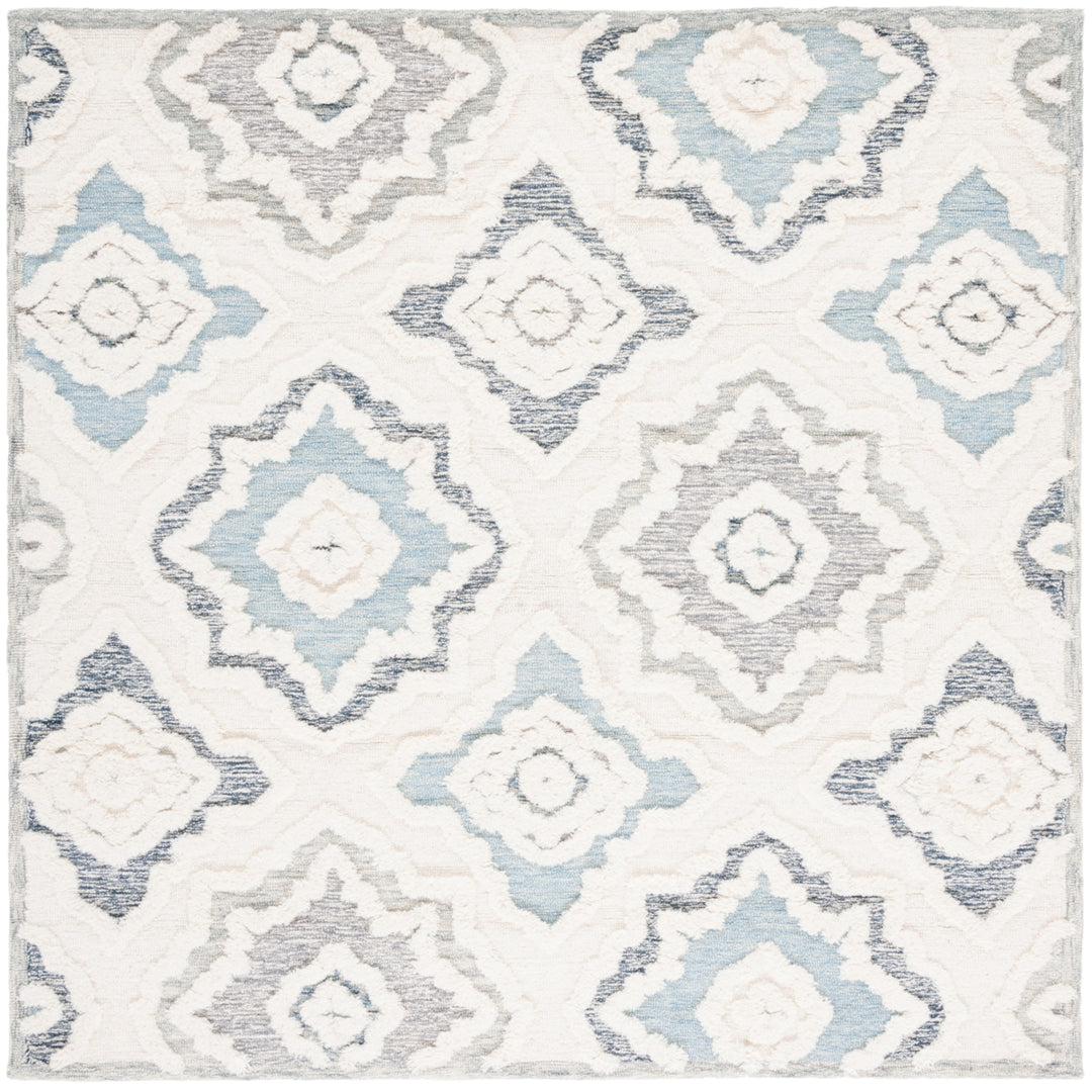 SAFAVIEH Metro MET111A Handmade Ivory / Light Blue Rug Image 6