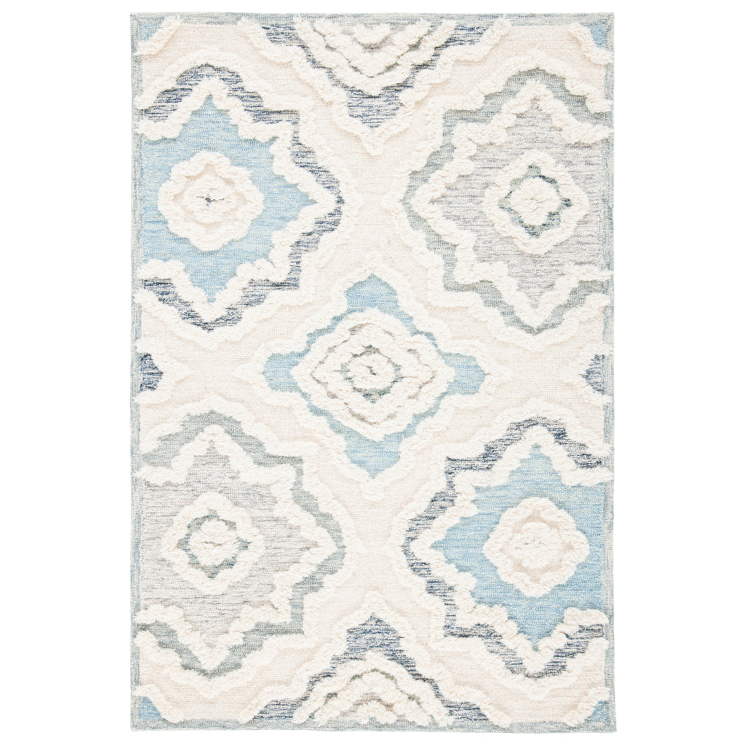 SAFAVIEH Metro MET111A Handmade Ivory / Light Blue Rug Image 10