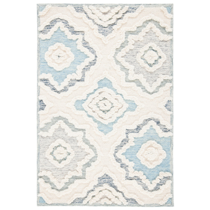 SAFAVIEH Metro MET111A Handmade Ivory / Light Blue Rug Image 10