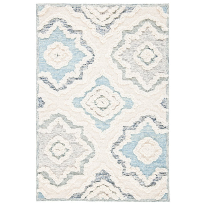 SAFAVIEH Metro MET111A Handmade Ivory / Light Blue Rug Image 1