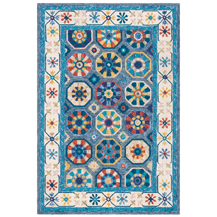 SAFAVIEH Metro MET116M Handmade Blue / Ivory Rug Image 1