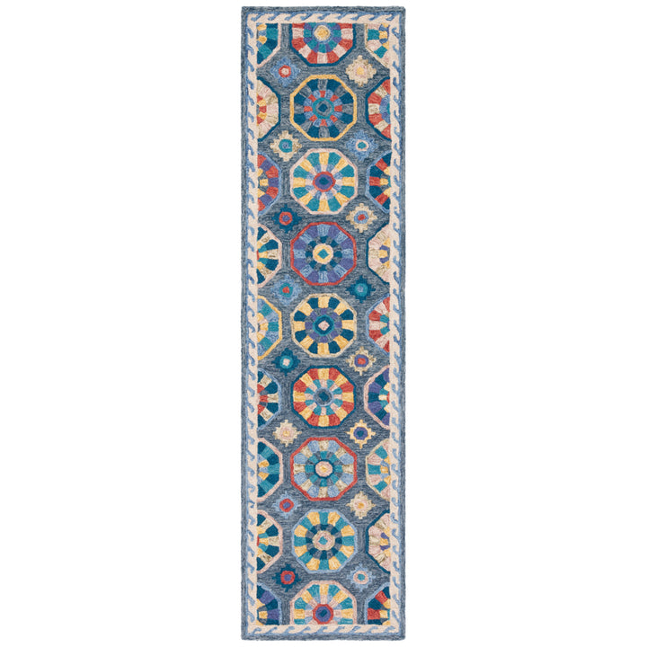 SAFAVIEH Metro MET116M Handmade Blue / Ivory Rug Image 5