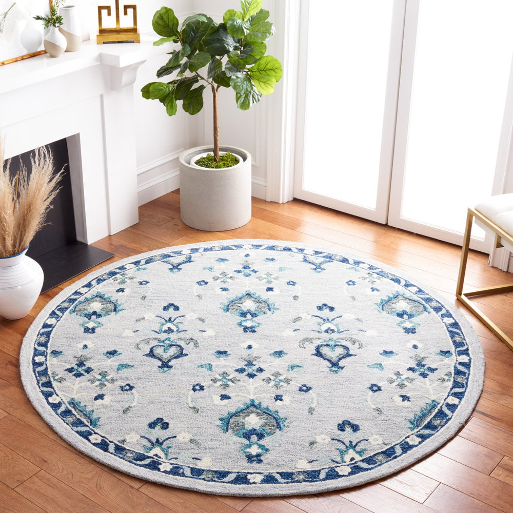 SAFAVIEH Metro MET121M Handmade Blue / Ivory Rug Image 2