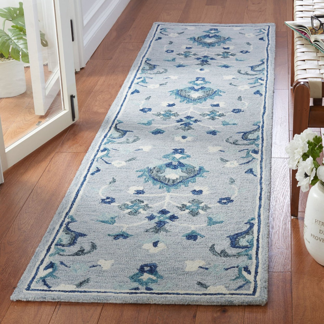 SAFAVIEH Metro MET121M Handmade Blue / Ivory Rug Image 3