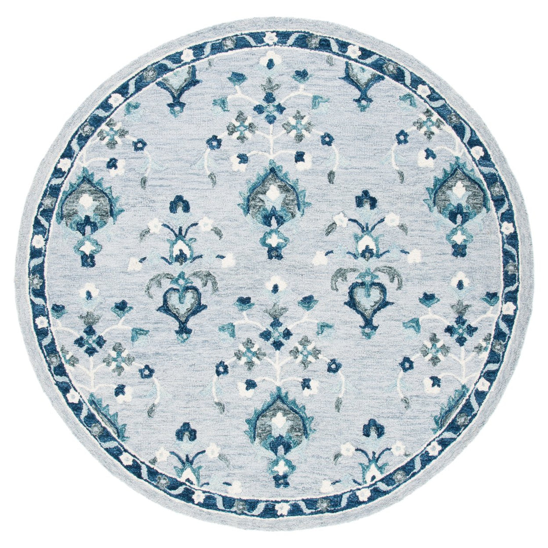 SAFAVIEH Metro MET121M Handmade Blue / Ivory Rug Image 4