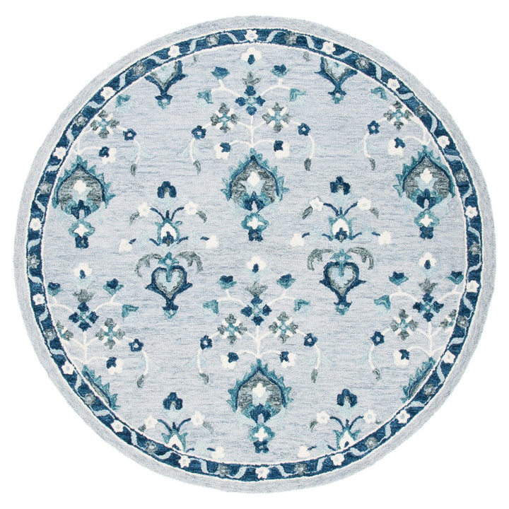 SAFAVIEH Metro MET121M Handmade Blue / Ivory Rug Image 4