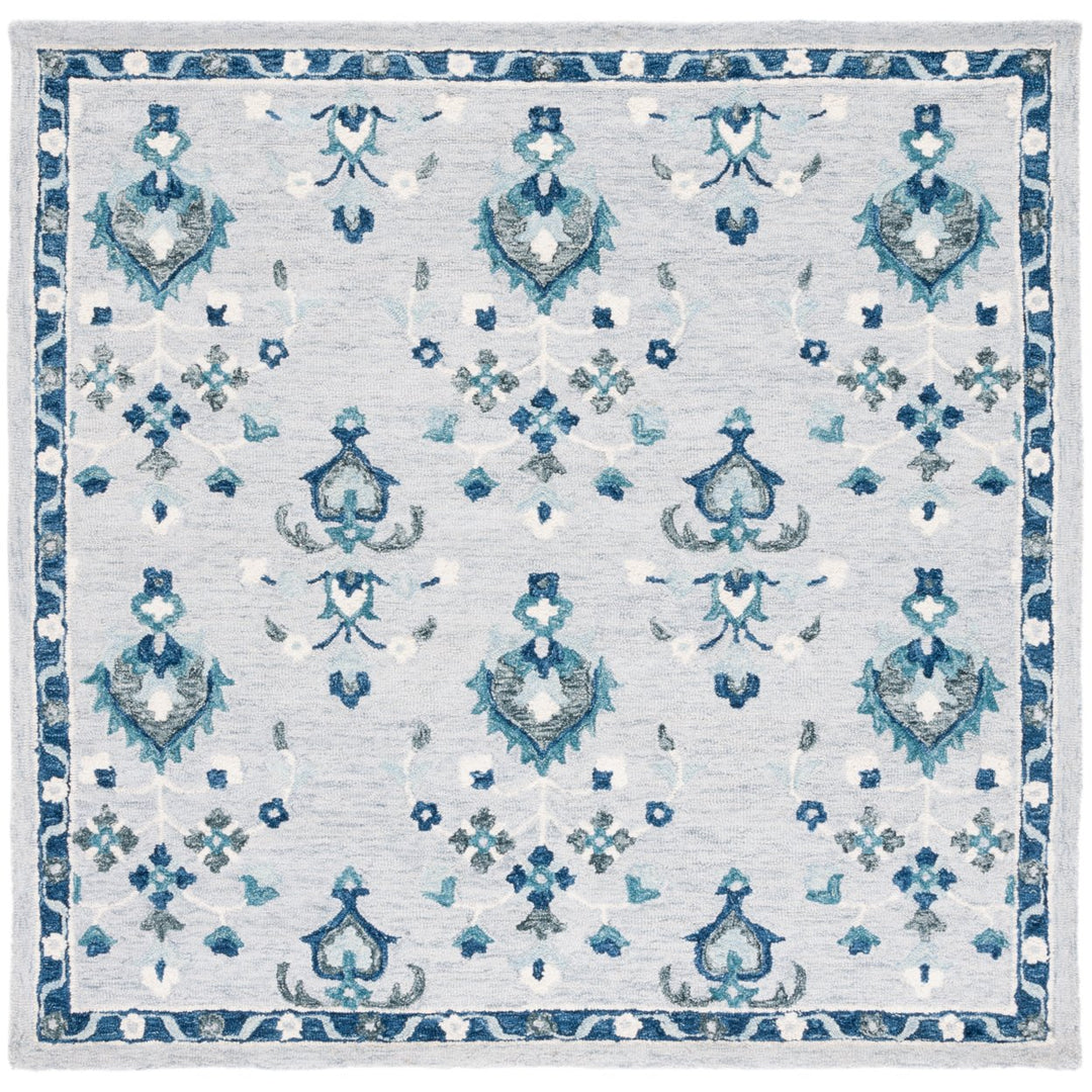 SAFAVIEH Metro MET121M Handmade Blue / Ivory Rug Image 6