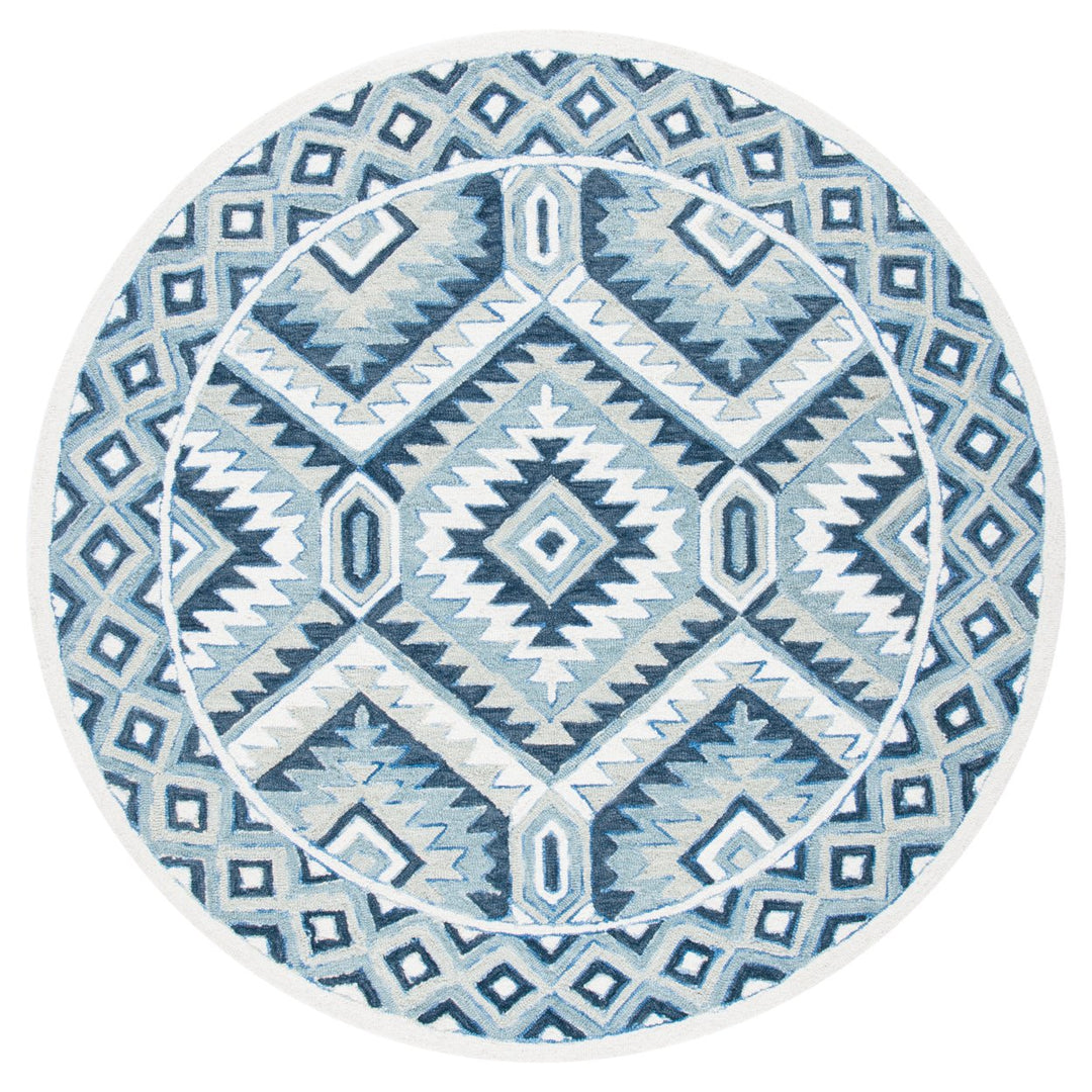 SAFAVIEH Metro MET123M Handmade Blue / Ivory Rug Image 4