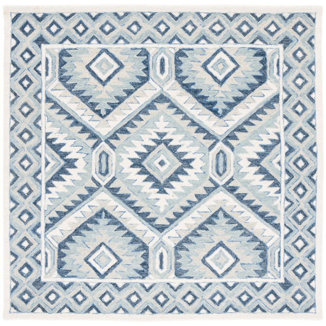 SAFAVIEH Metro MET123M Handmade Blue / Ivory Rug Image 6