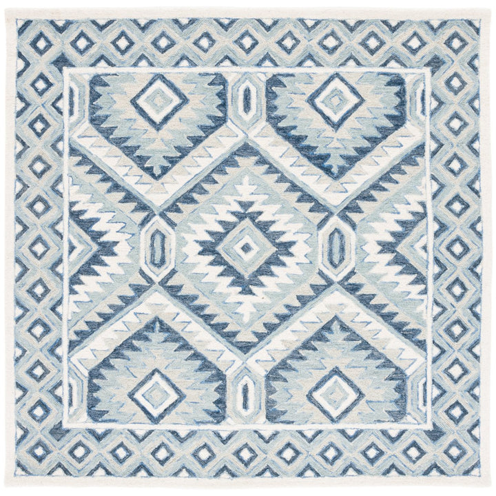 SAFAVIEH Metro MET123M Handmade Blue / Ivory Rug Image 6