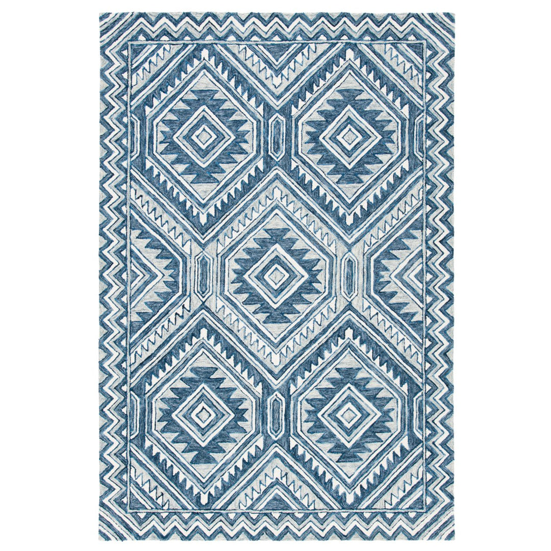 SAFAVIEH Metro MET122M Handmade Blue / Ivory Rug Image 1