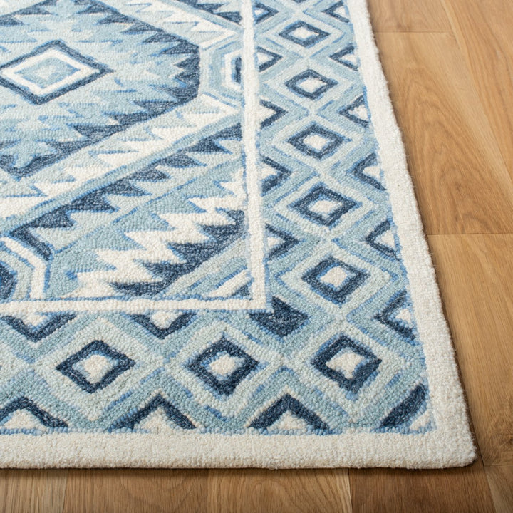 SAFAVIEH Metro MET123M Handmade Blue / Ivory Rug Image 7