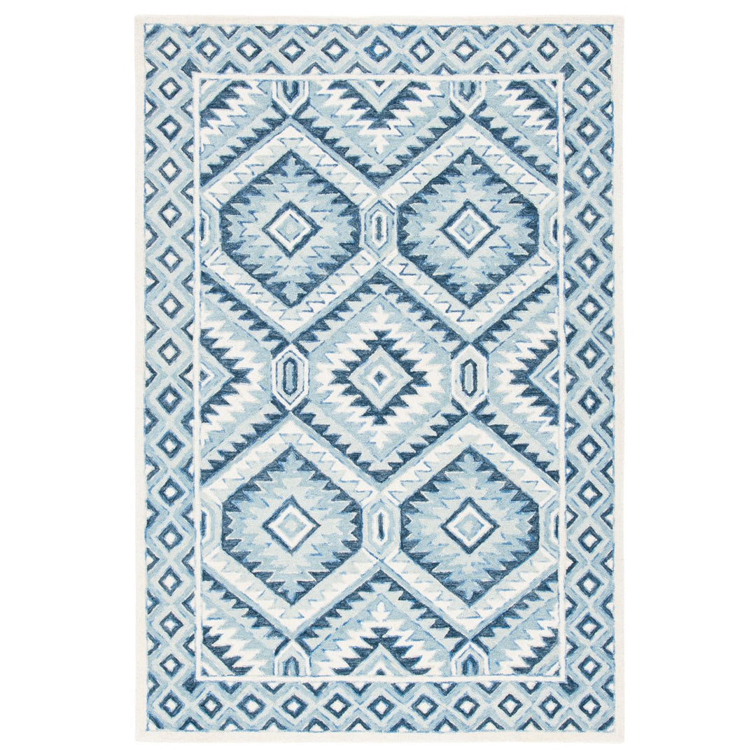 SAFAVIEH Metro MET123M Handmade Blue / Ivory Rug Image 10