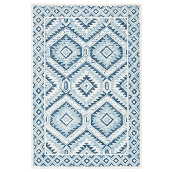 SAFAVIEH Metro MET123M Handmade Blue / Ivory Rug Image 10