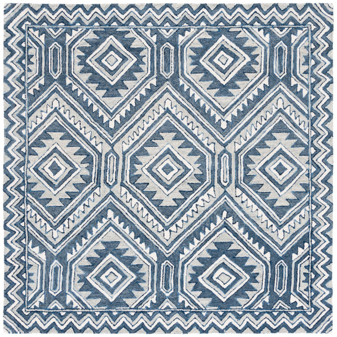 SAFAVIEH Metro MET122M Handmade Blue / Ivory Rug Image 6