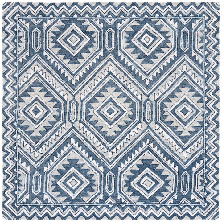 SAFAVIEH Metro MET122M Handmade Blue / Ivory Rug Image 6