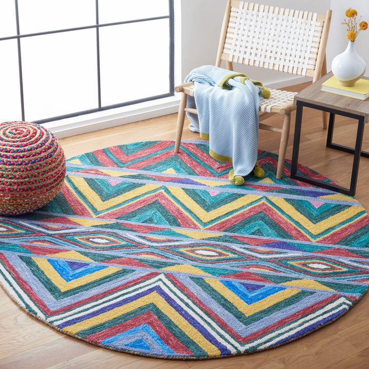 SAFAVIEH Metro Collection MET251Q Handmade Red / Blue Rug Image 2