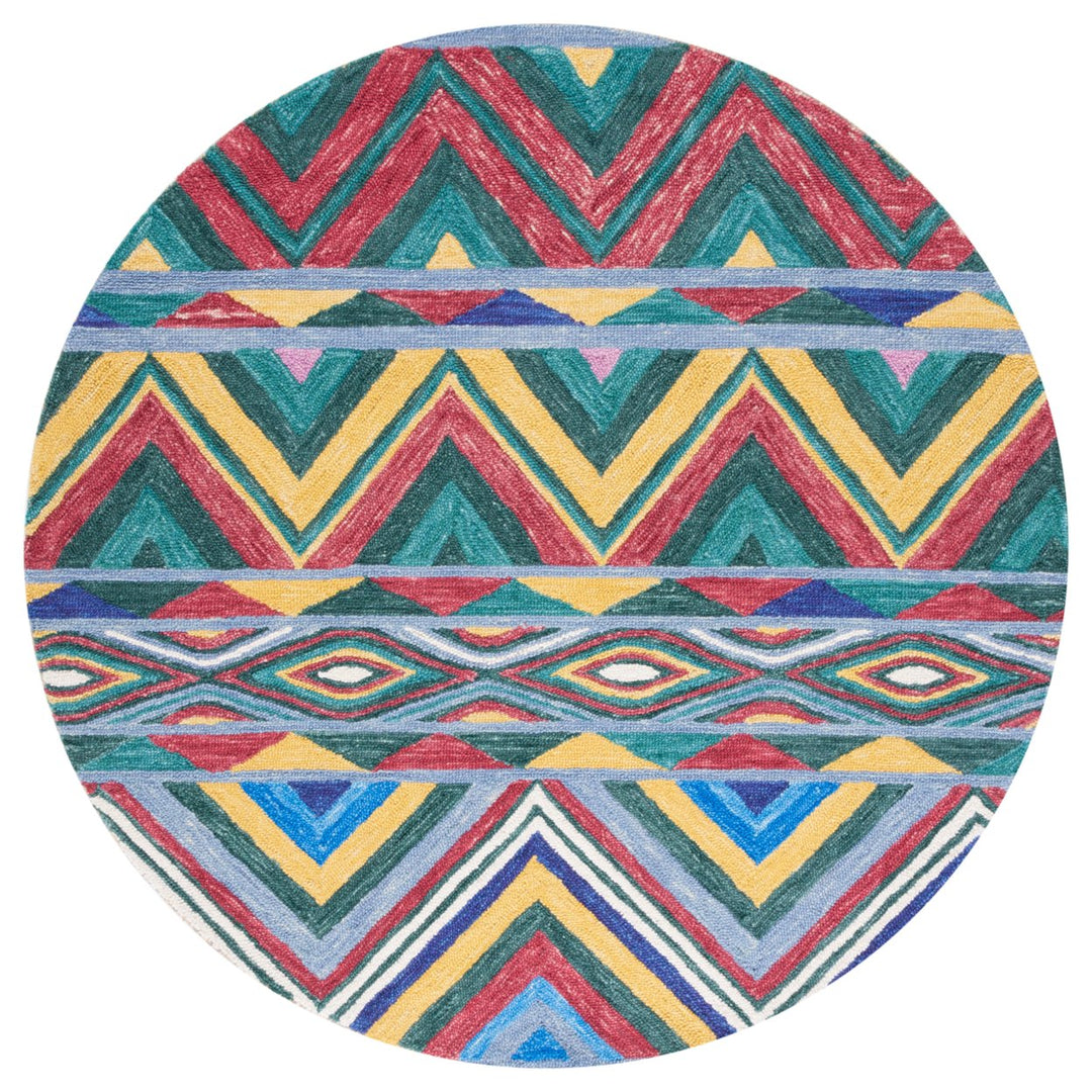 SAFAVIEH Metro Collection MET251Q Handmade Red / Blue Rug Image 4