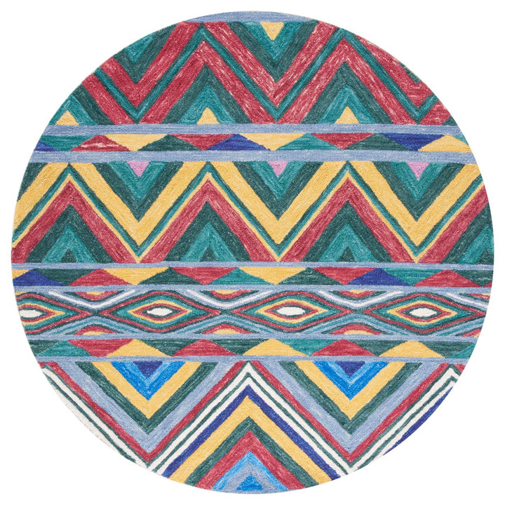 SAFAVIEH Metro Collection MET251Q Handmade Red / Blue Rug Image 4