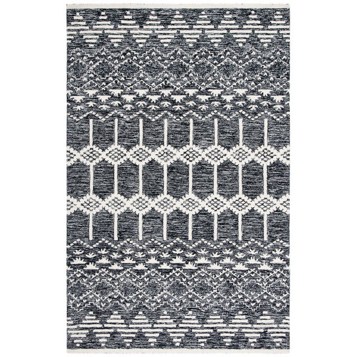 SAFAVIEH Metro MET253Z Handmade Black / Ivory Rug Image 10