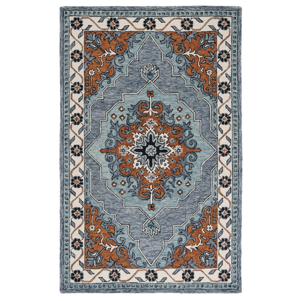 SAFAVIEH Metro MET351M Handmade Blue / Ivory Rug Image 2