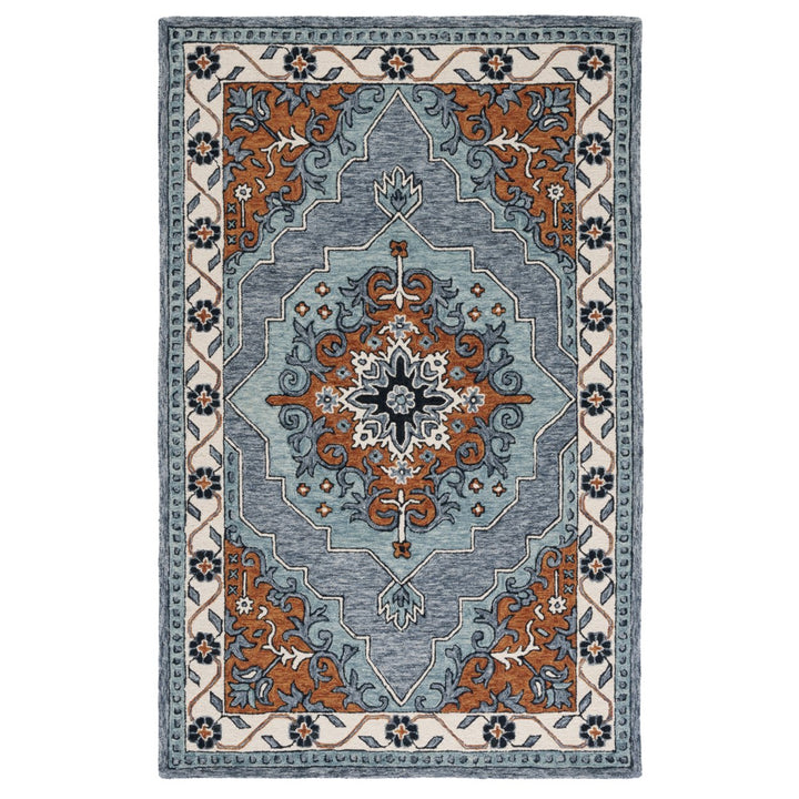 SAFAVIEH Metro MET351M Handmade Blue / Ivory Rug Image 1