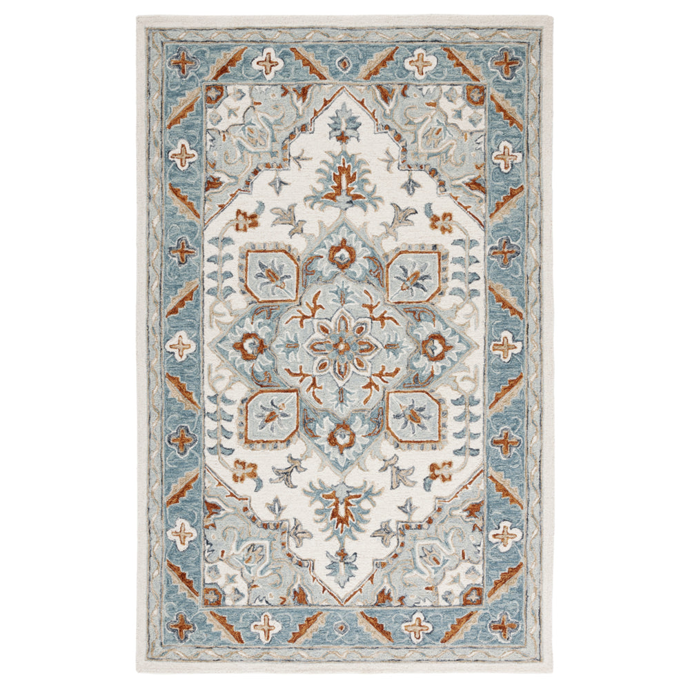 SAFAVIEH Metro MET352M Handmade Ivory / Blue Rug Image 2