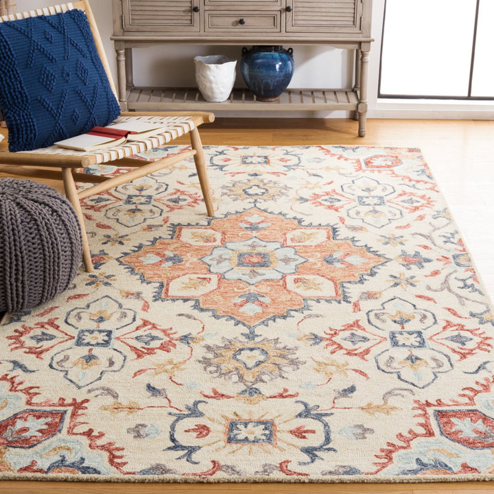 SAFAVIEH Metro MET354B Handmade Beige / Rust Rug Image 1