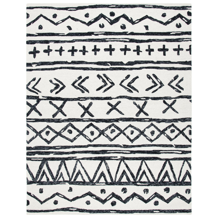 SAFAVIEH Metro MET403Z Handmade Black / Ivory Rug Image 1