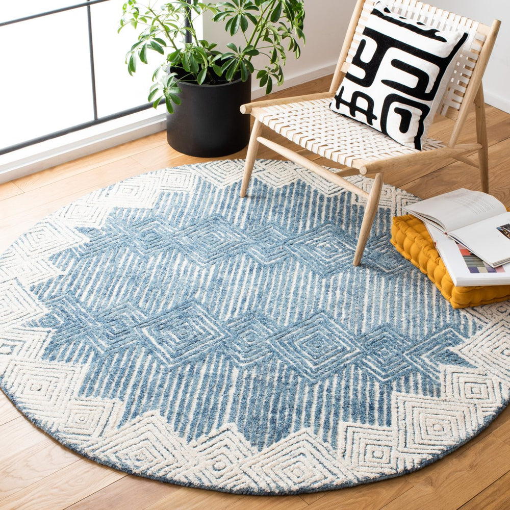 SAFAVIEH Metro MET401M Handmade Blue / Ivory Rug Image 2