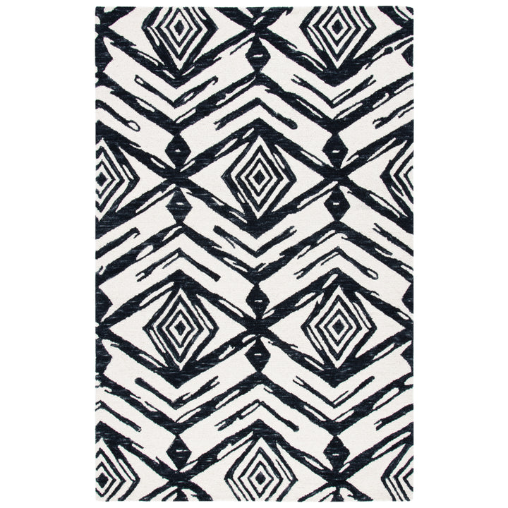 SAFAVIEH Metro MET402Z Handmade Black / Ivory Rug Image 2