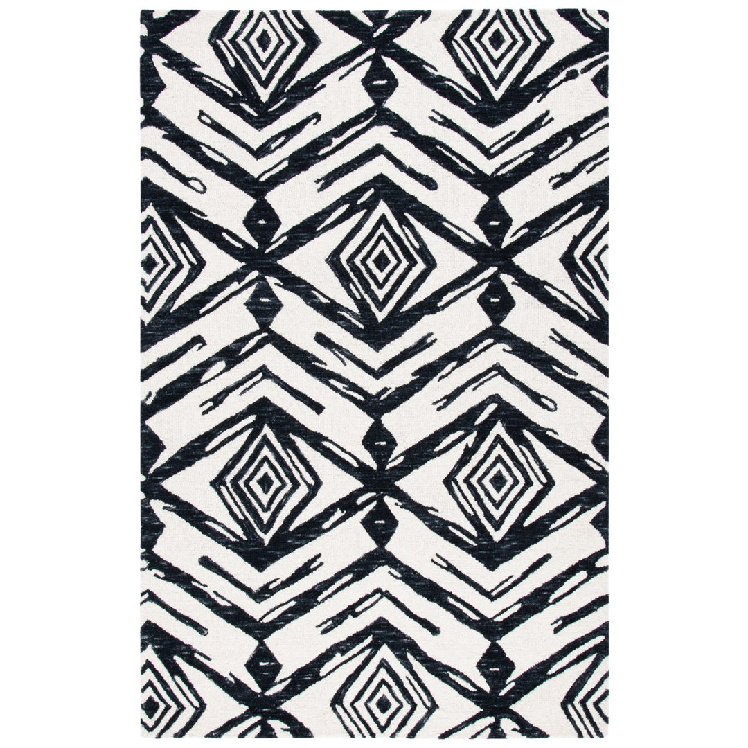 SAFAVIEH Metro MET402Z Handmade Black / Ivory Rug Image 1