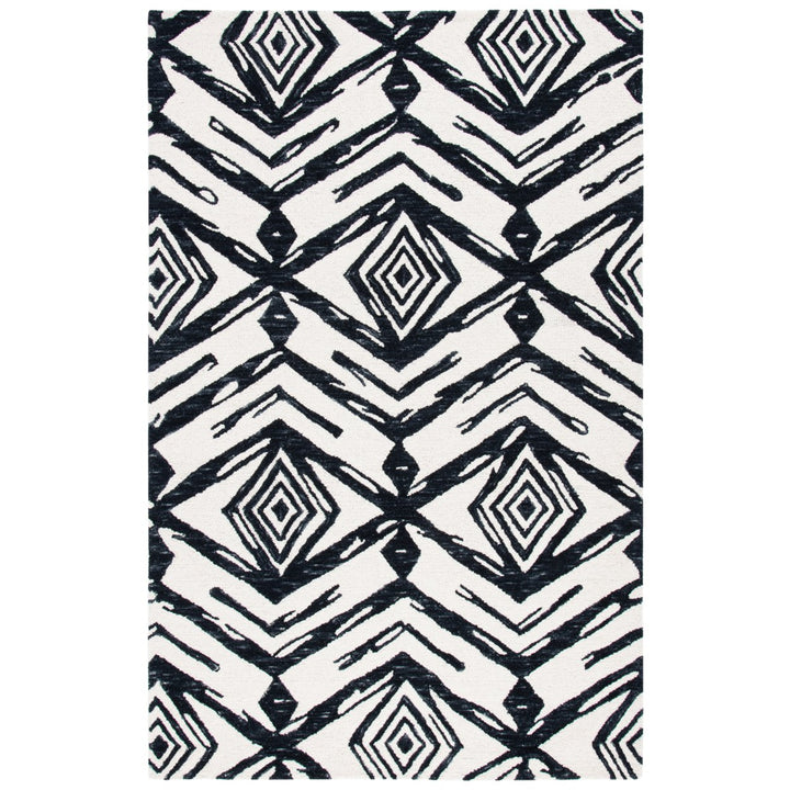 SAFAVIEH Metro MET402Z Handmade Black / Ivory Rug Image 1