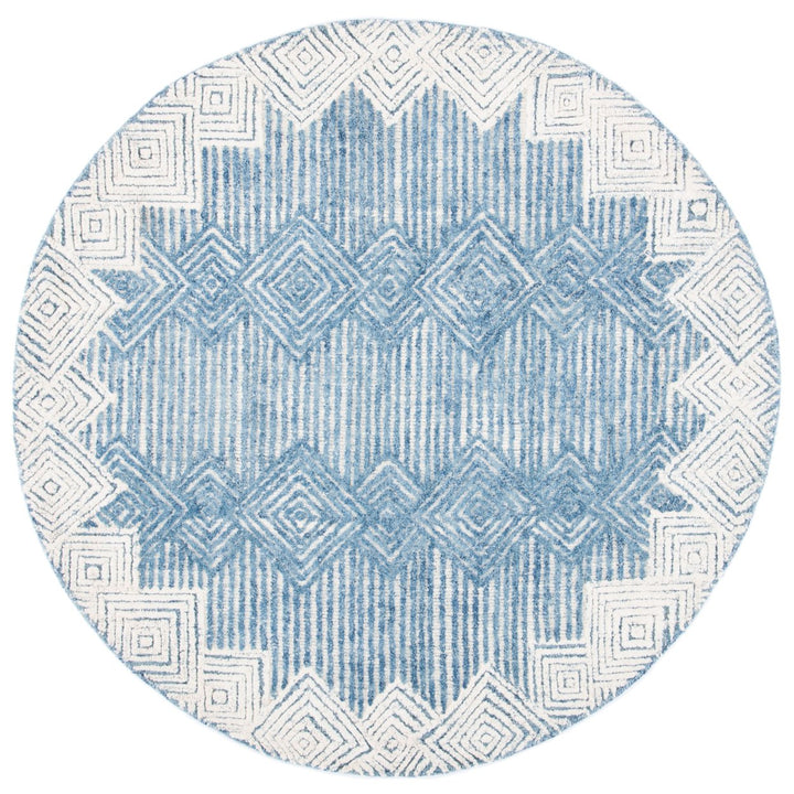 SAFAVIEH Metro MET401M Handmade Blue / Ivory Rug Image 4