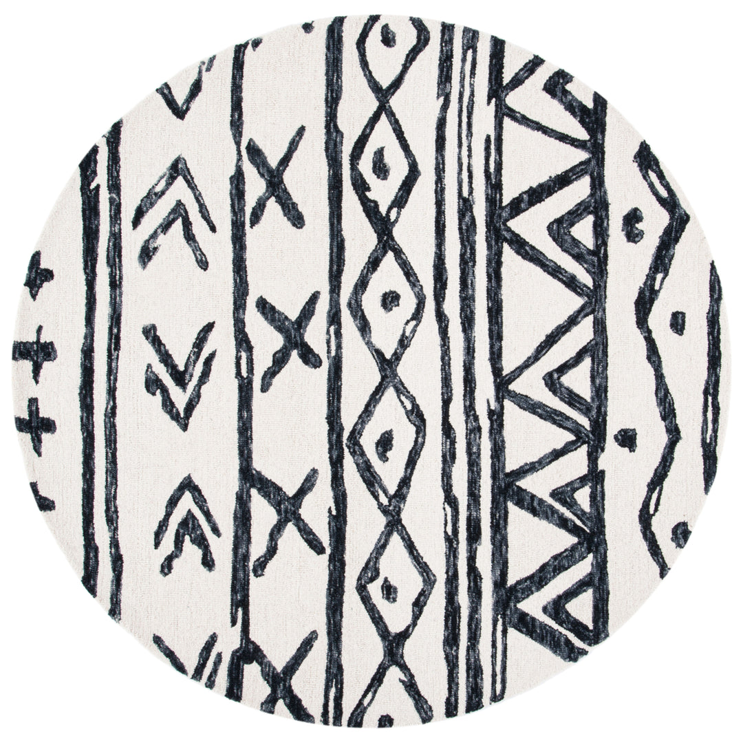 SAFAVIEH Metro MET403Z Handmade Black / Ivory Rug Image 4