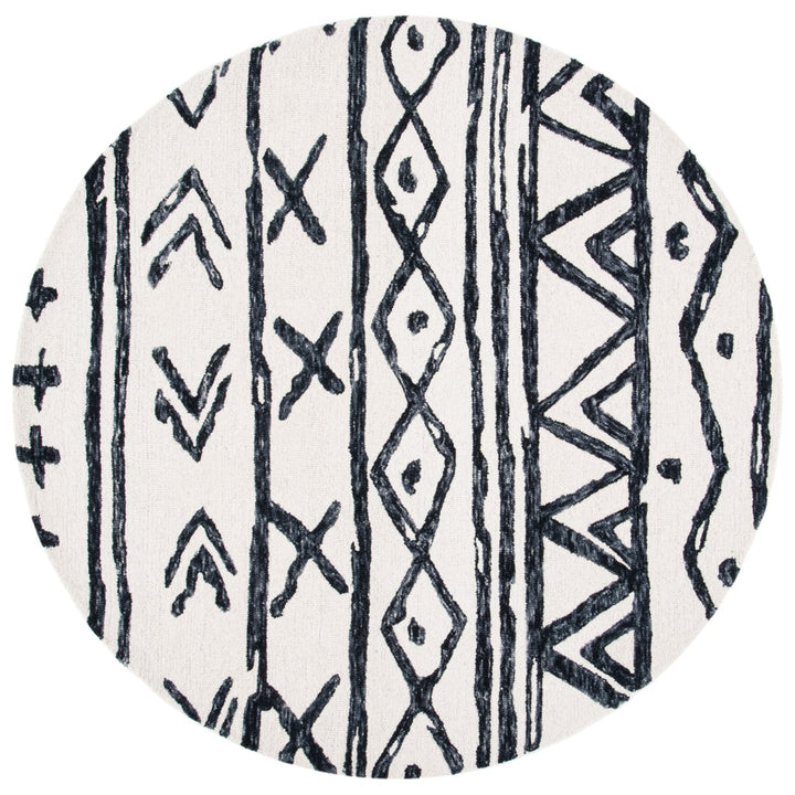 SAFAVIEH Metro MET403Z Handmade Black / Ivory Rug Image 1