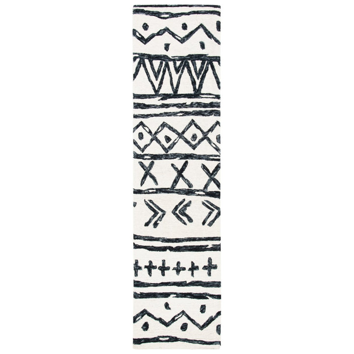 SAFAVIEH Metro MET403Z Handmade Black / Ivory Rug Image 1