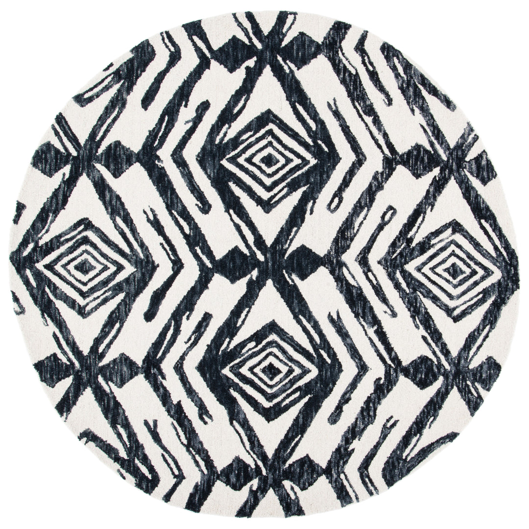 SAFAVIEH Metro MET402Z Handmade Black / Ivory Rug Image 5