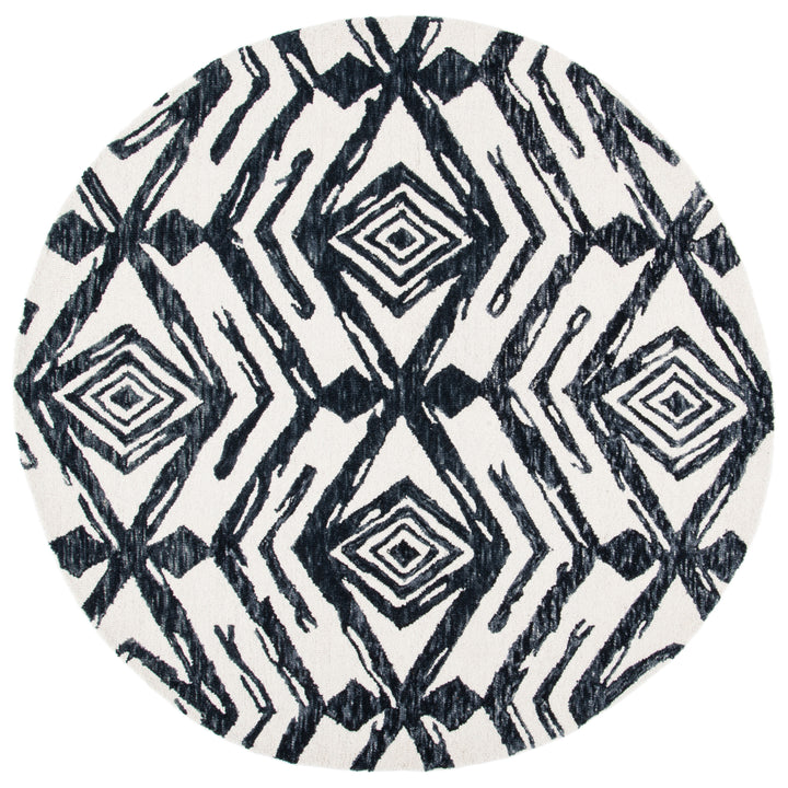 SAFAVIEH Metro MET402Z Handmade Black / Ivory Rug Image 5