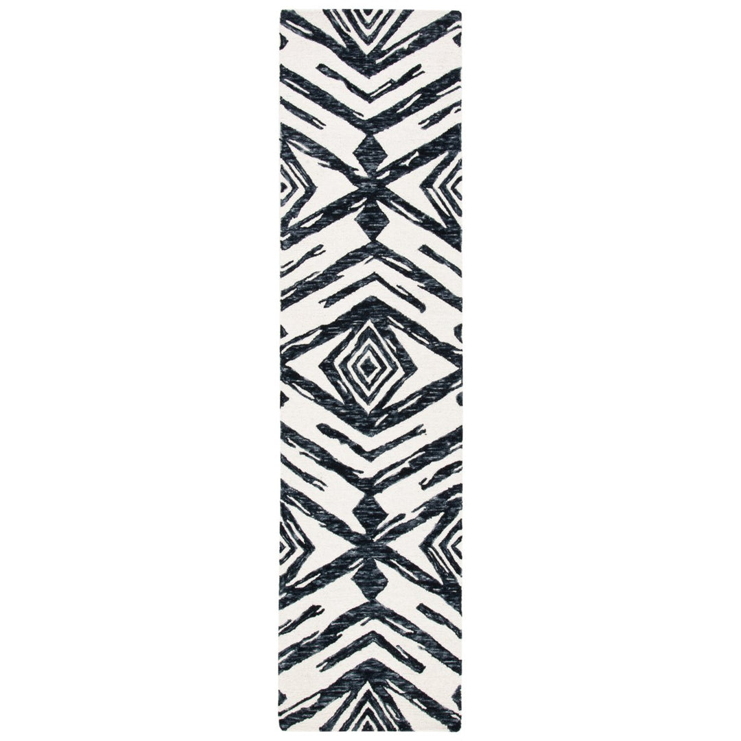 SAFAVIEH Metro MET402Z Handmade Black / Ivory Rug Image 6