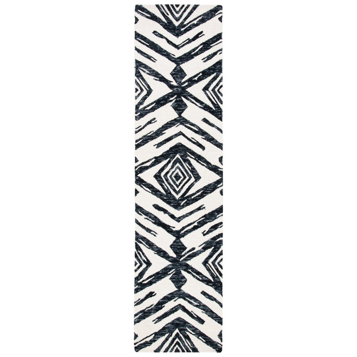 SAFAVIEH Metro MET402Z Handmade Black / Ivory Rug Image 6